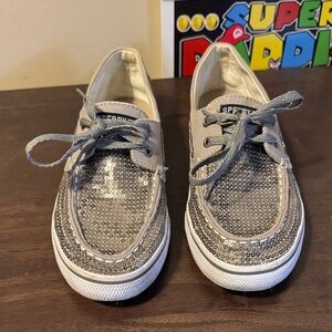 Sperry Kids Silver Sequin Sneakers